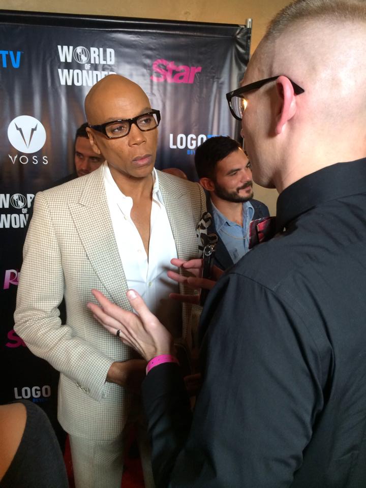 Serving reporter realness with RuPaul at the 'Drag Race' season 8 premiere.